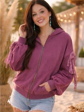 Jaded Gypsy Purple Gaze Full Zip Hoodie